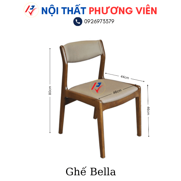 ghe ca phe bella go cao su
