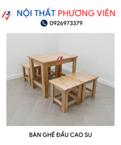 ban ghe dau go cao su