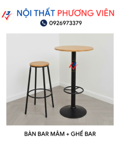 ban bar mam và ghe bar cao khong tua