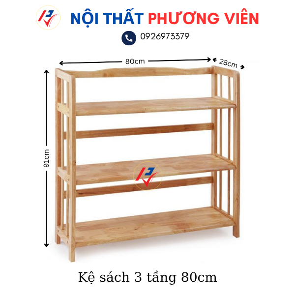 ke sach 3 tang 80cm