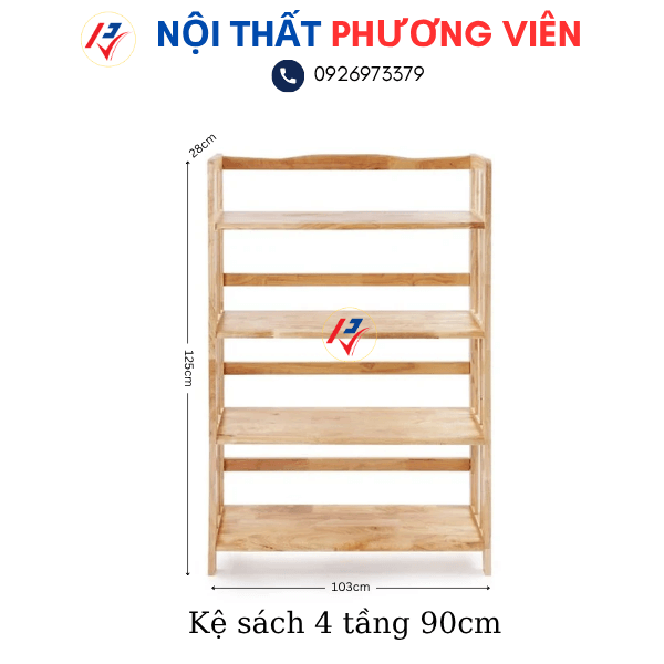 ke sach 4 tang 90cm