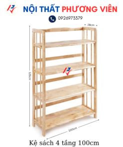 ke sach 4 tang 100cm