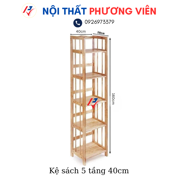 ke sach 5 tang 40cm