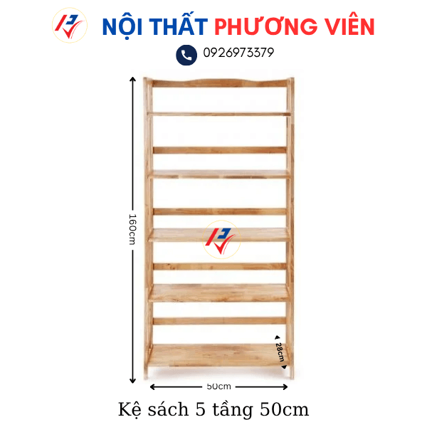 ke sach 5 tang 50cm