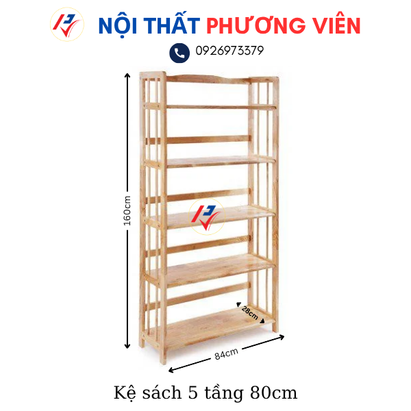 ke sach 5 tang 80cm