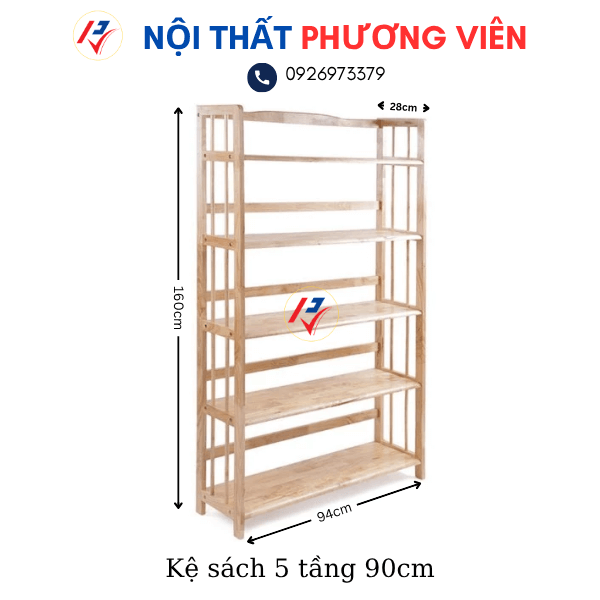 ke sach 5 tang 90cm