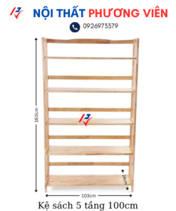 ke sach 5 tang ngang 100cm