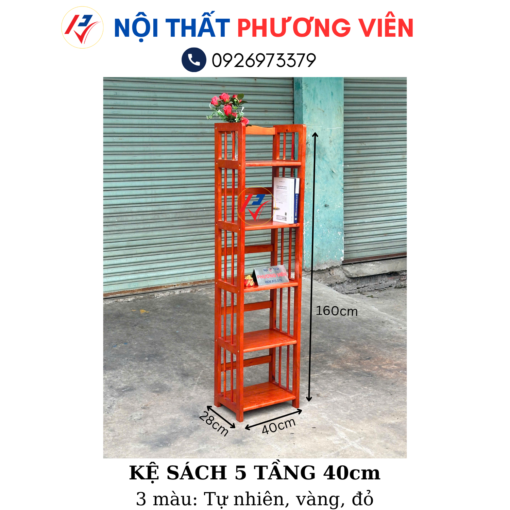 ke sach 5 tang 40cm