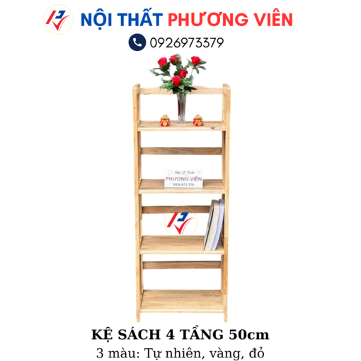 ke sach 4 tang 50cm