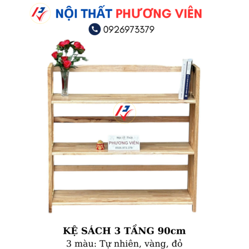 ke sach 3 tang 90cm
