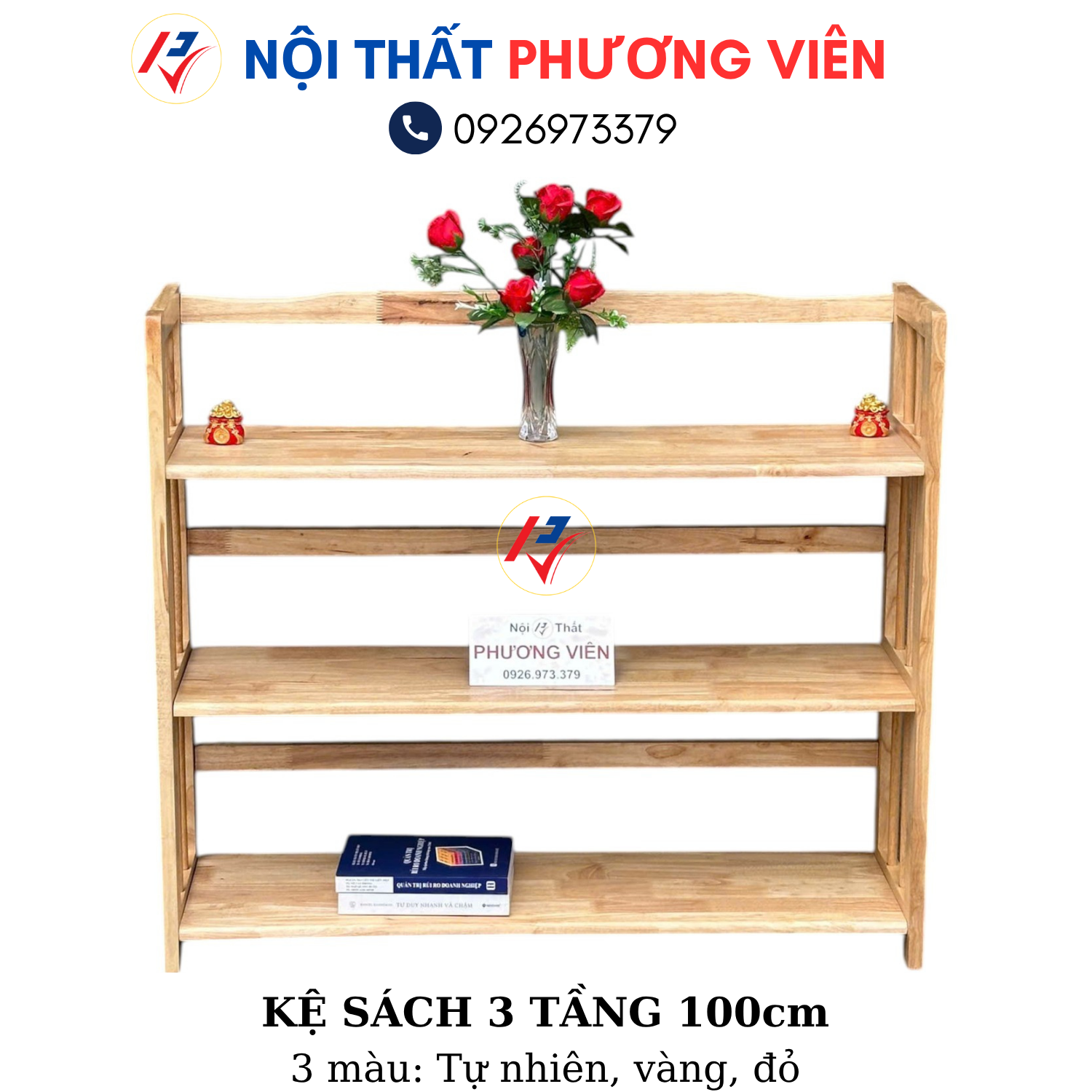 ke sach 3 tang 100cm