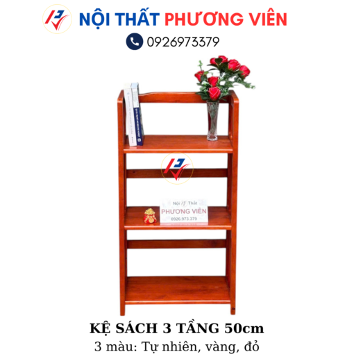 ke sach 3 tang 50cm