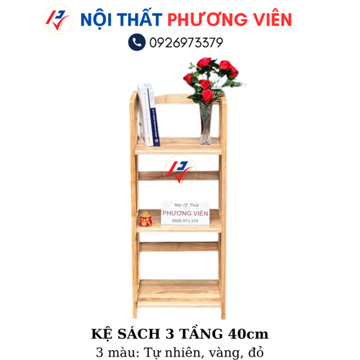 ke sach 3 tang 40cm