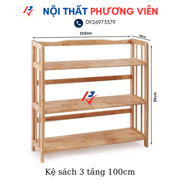 ke sach 3 tang 100cm