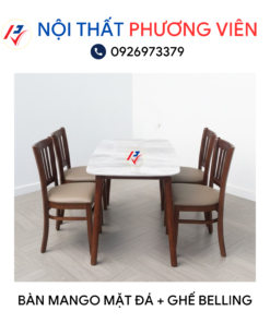 Bo ban Mango mat da Ceramic va ghe Belling