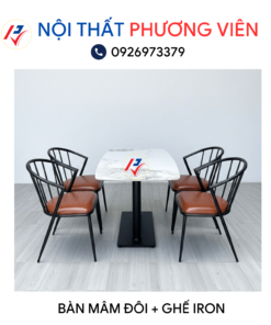 ban mam doi va ghe iron