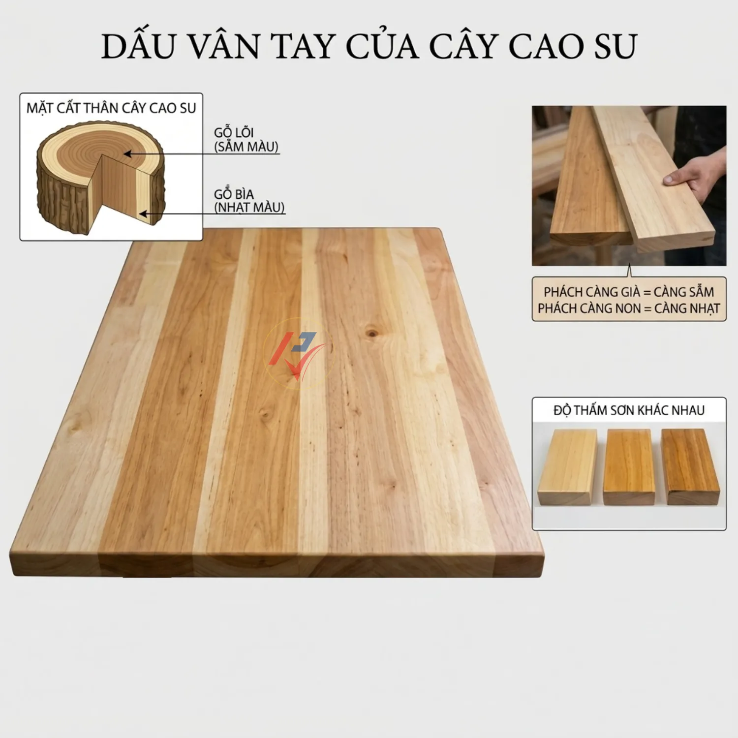 Gỗ cao su không đều màu - Nội Thất Phương Viên ở TPHCM