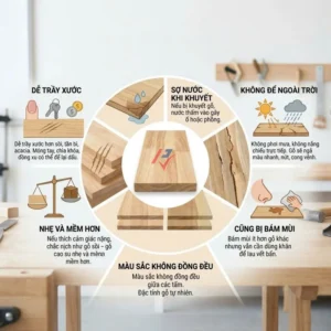 Nhược điểm gỗ cao su - Nội Thất Phương Viên ở TPHCM