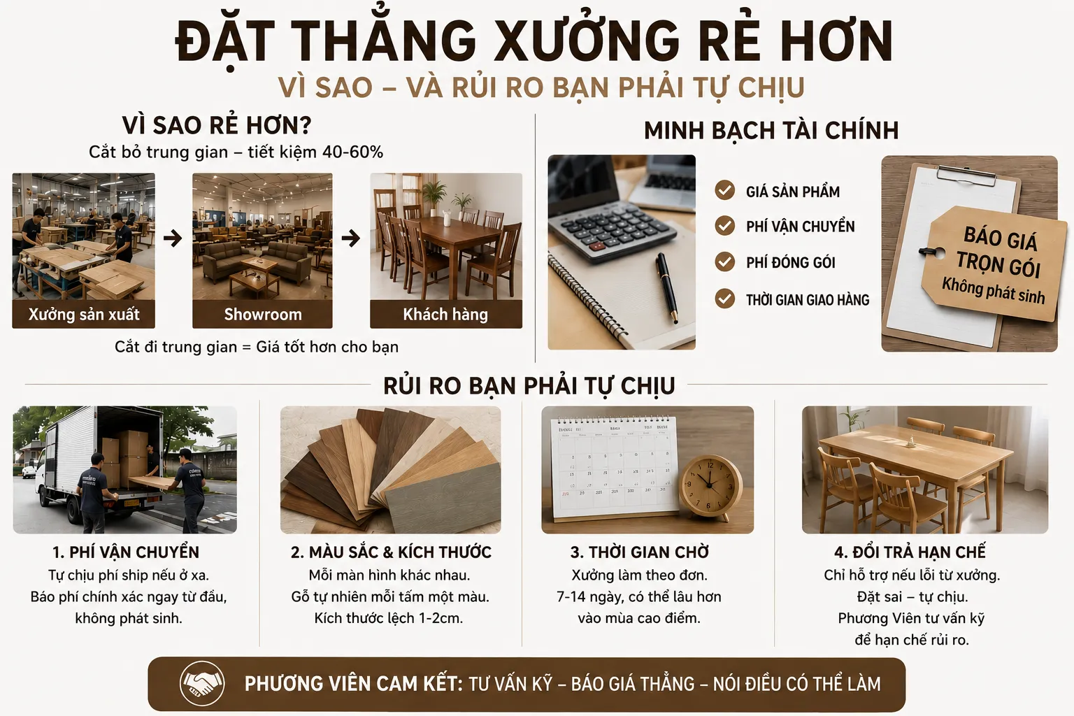 Đặt thẳng xưởng rẻ hơn