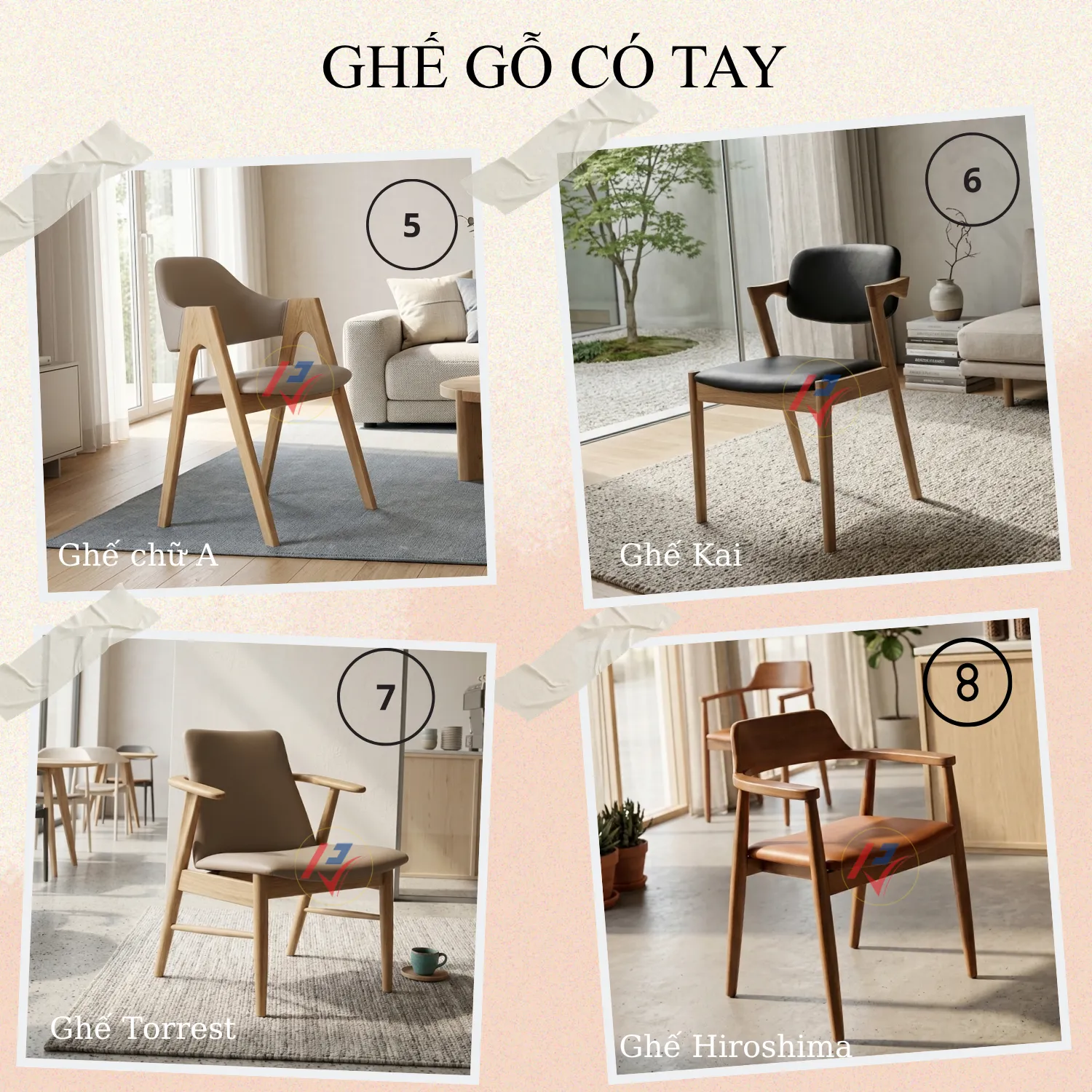 Ghế gỗ có tay