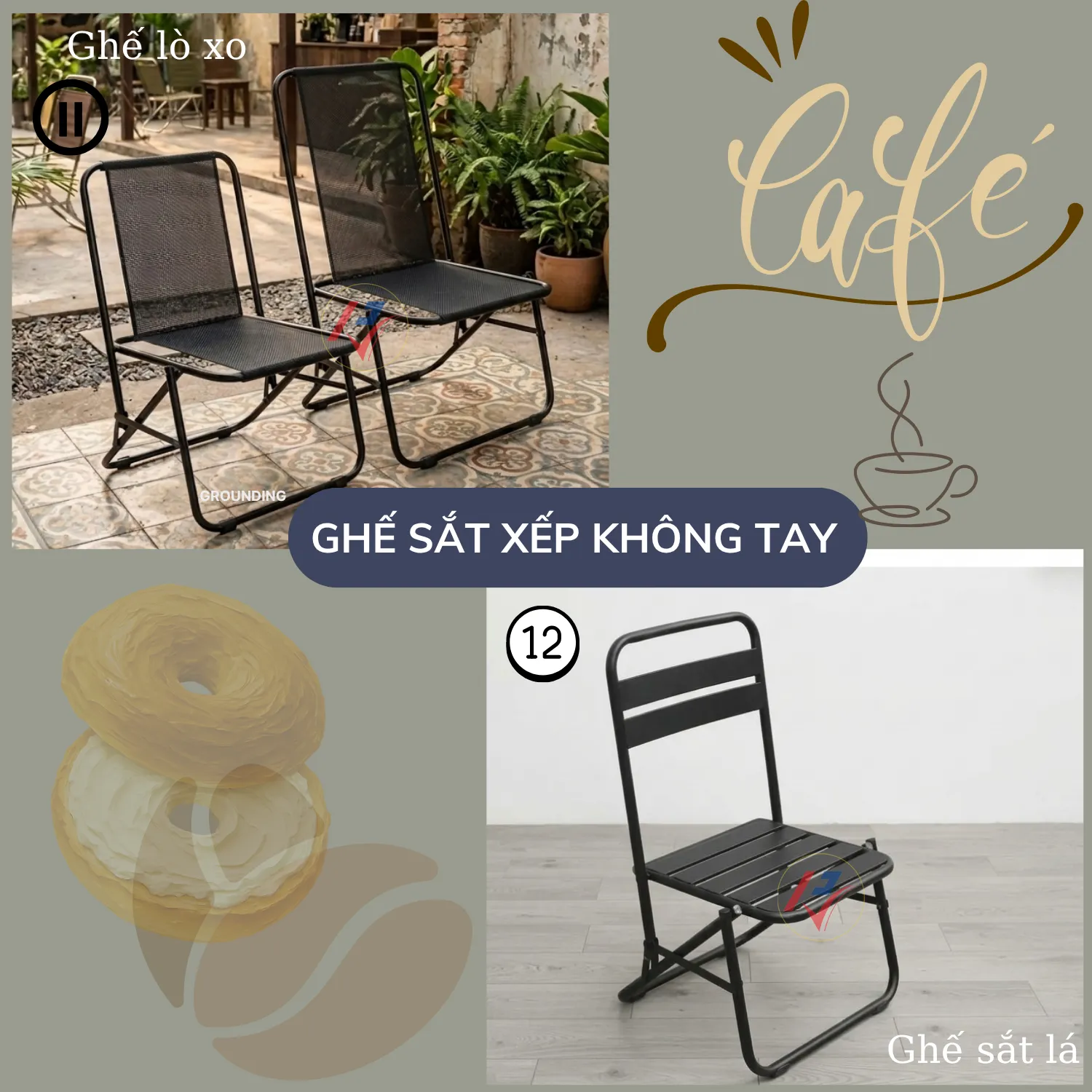 Ghế sắt xếp không tay