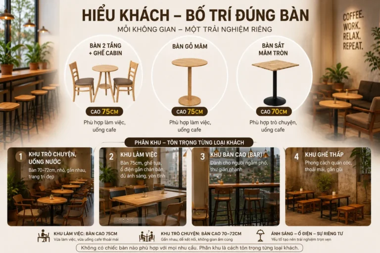 Bàn 70 hay 75cm