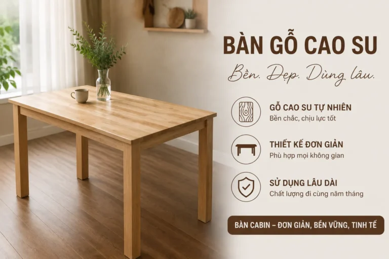 Bàn Cabin gỗ cao su