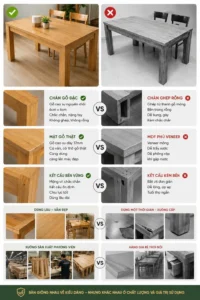 Bàn Cabin cùng kiểu dáng nhưng giá khác nhau