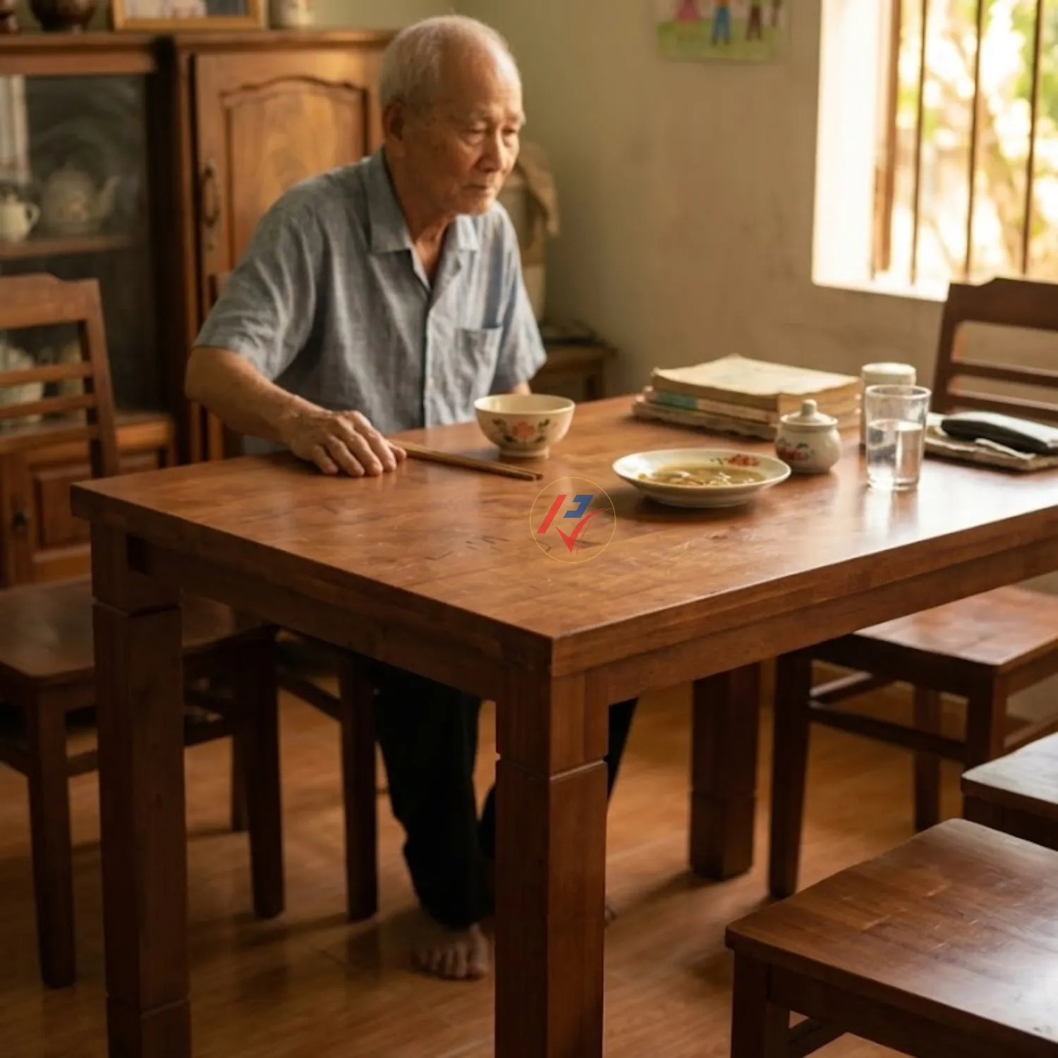 Chiếc bàn gỗ trong gia đình