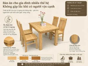 Chiếc bàn ăn cho gia đình nhiều thế hệ