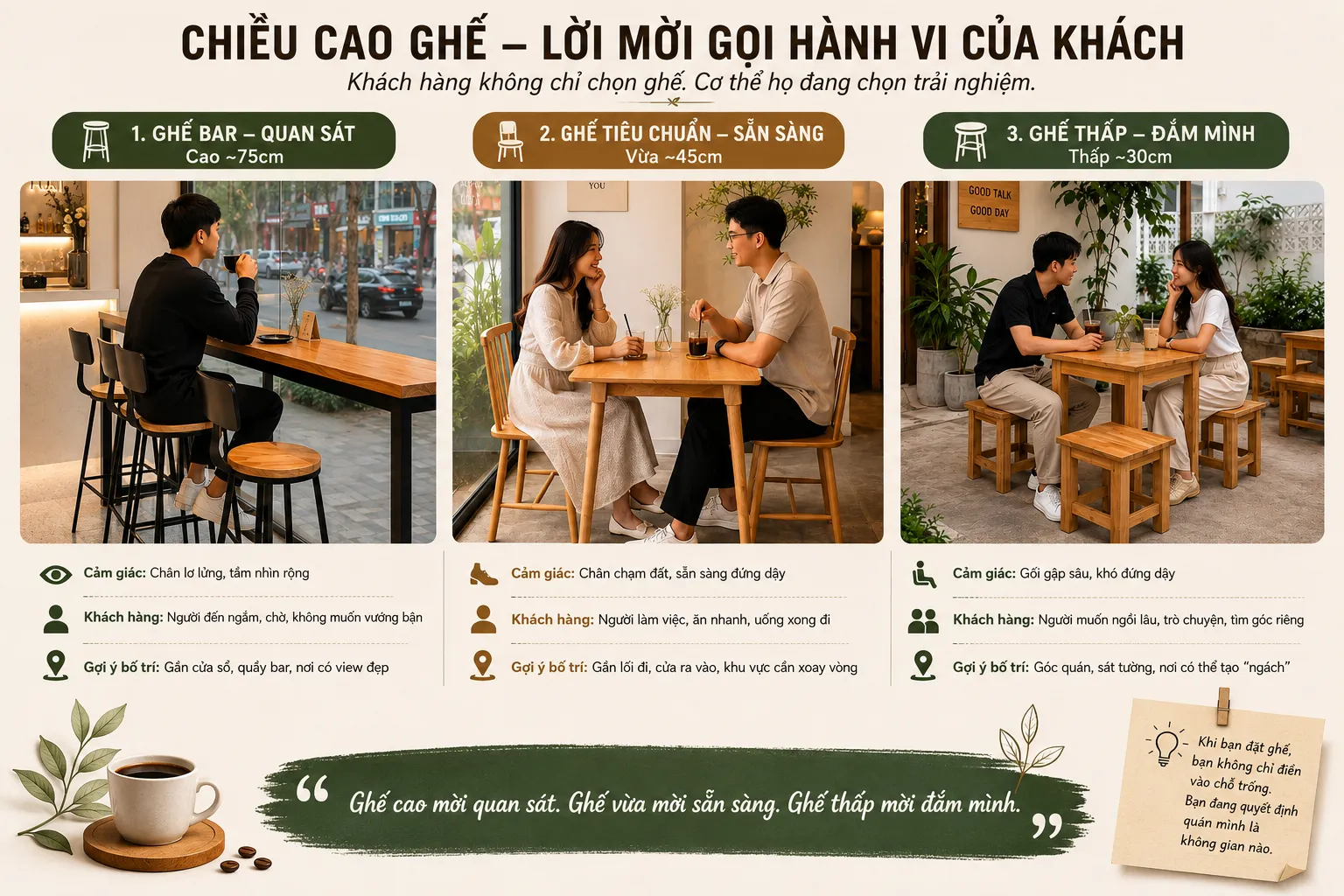 Hành vi và tâm lý khách hàng khi chọn ghế ngồi trong quán cafe