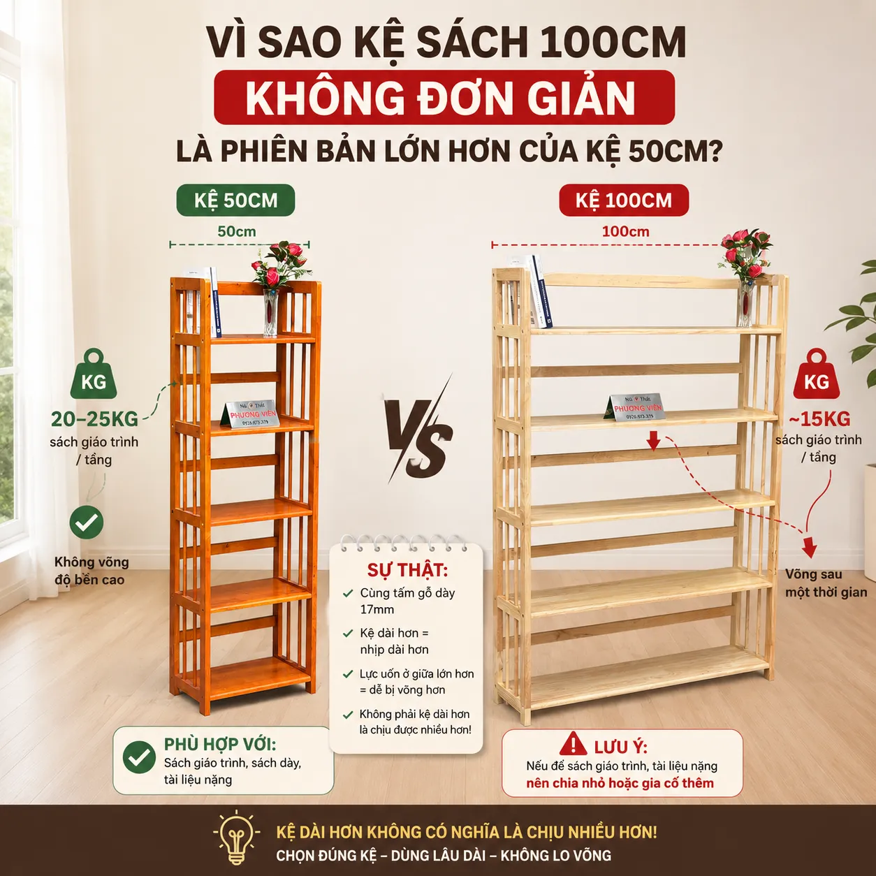 Kệ sách 50cm và 100cm