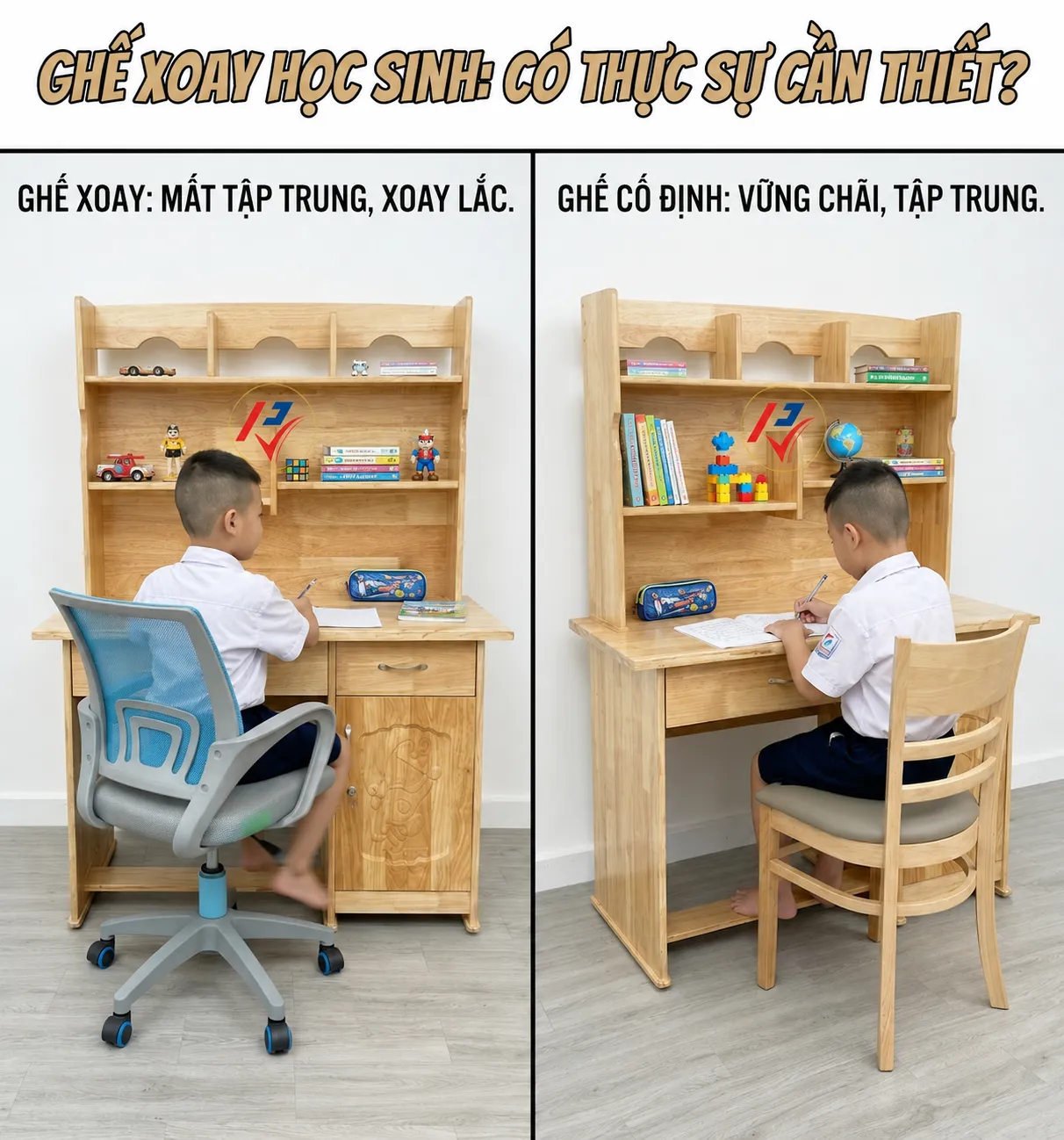 Ghế xoay có thực sự phù hợp cho bé cấp 1