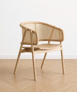 Ghế Casey Arm Chair khung gỗ Ash tự nhiên mặt dán veneer