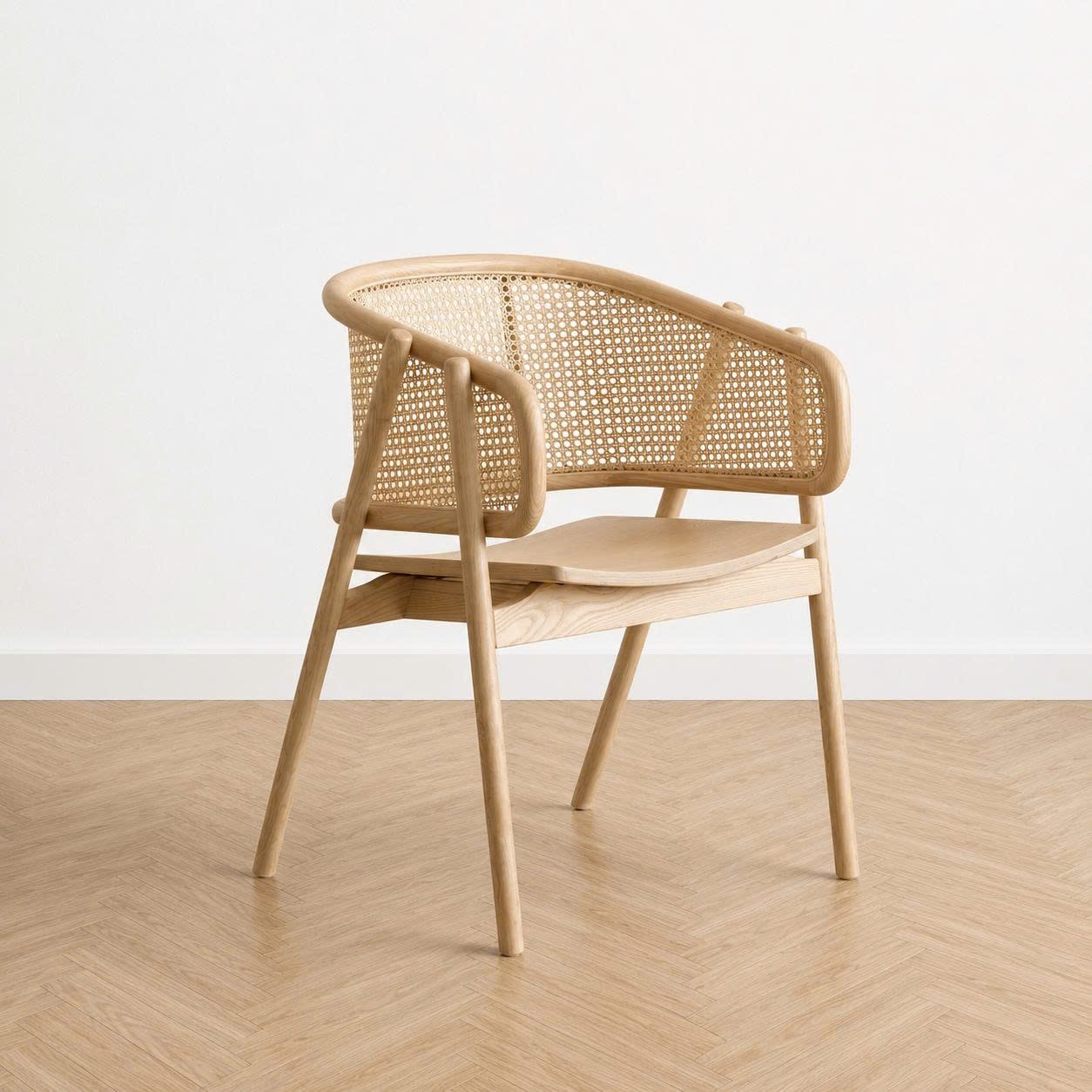 Ghế Casey Arm Chair khung gỗ Ash tự nhiên mặt dán veneer