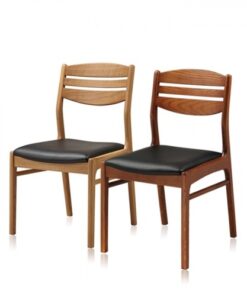 Ghế Vega khung gỗ cao su tựa nan ngang đệm bọc simili